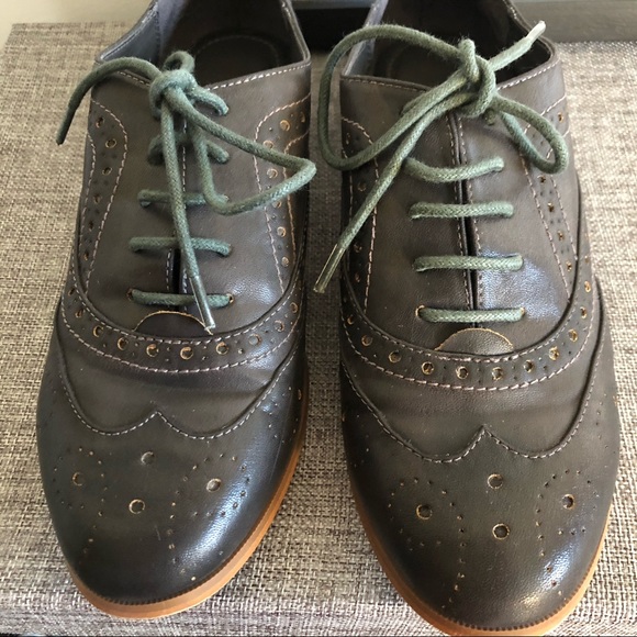 Oxford Leather Grey Flat Shoe Expressions The Bay - Picture 7 of 7